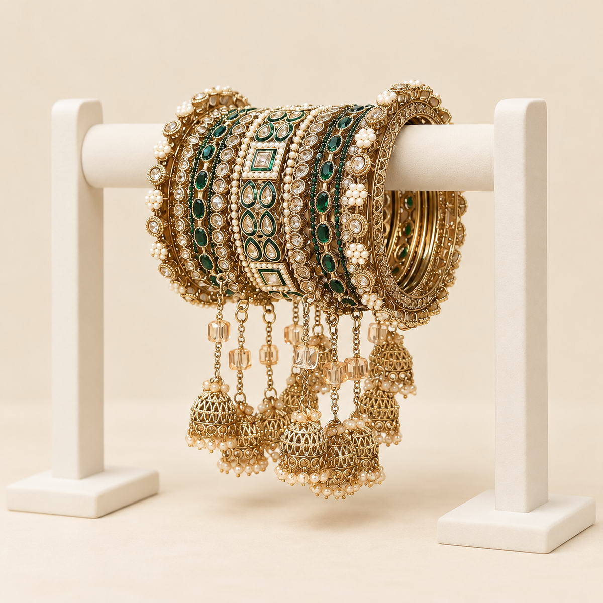 Shrikaa Bridal Bangle Set - Emerald Green