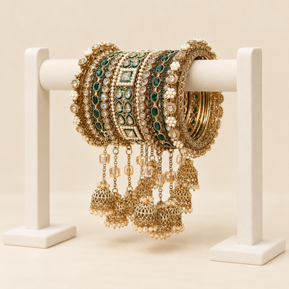 Shrikaa Bridal Bangle Set - Emerald Green