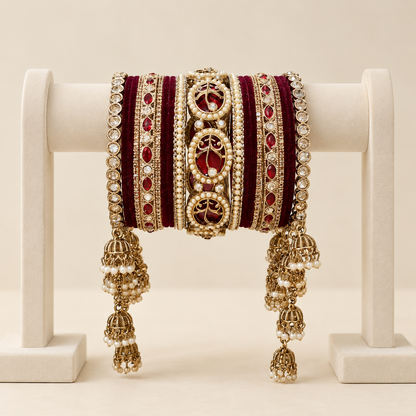Shrikaa Bridal Bangle Set - Maroon