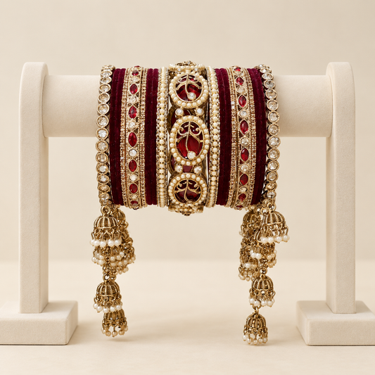 Shrikaa Bridal Bangle Set - Maroon