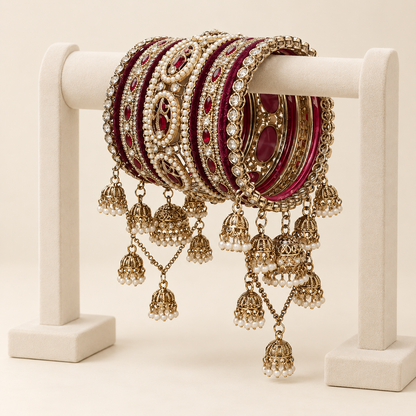 Shrikaa Bridal Bangle Set - Maroon