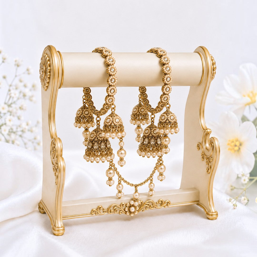 Shrikaa Royal Triple Tier Jhumka Bangle Set - View 1