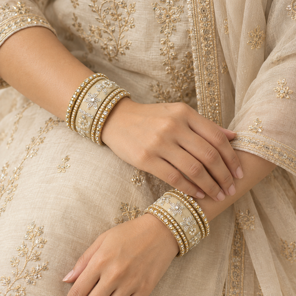 Shrikaa Velvet Bangles - Exquisite - worn view 3