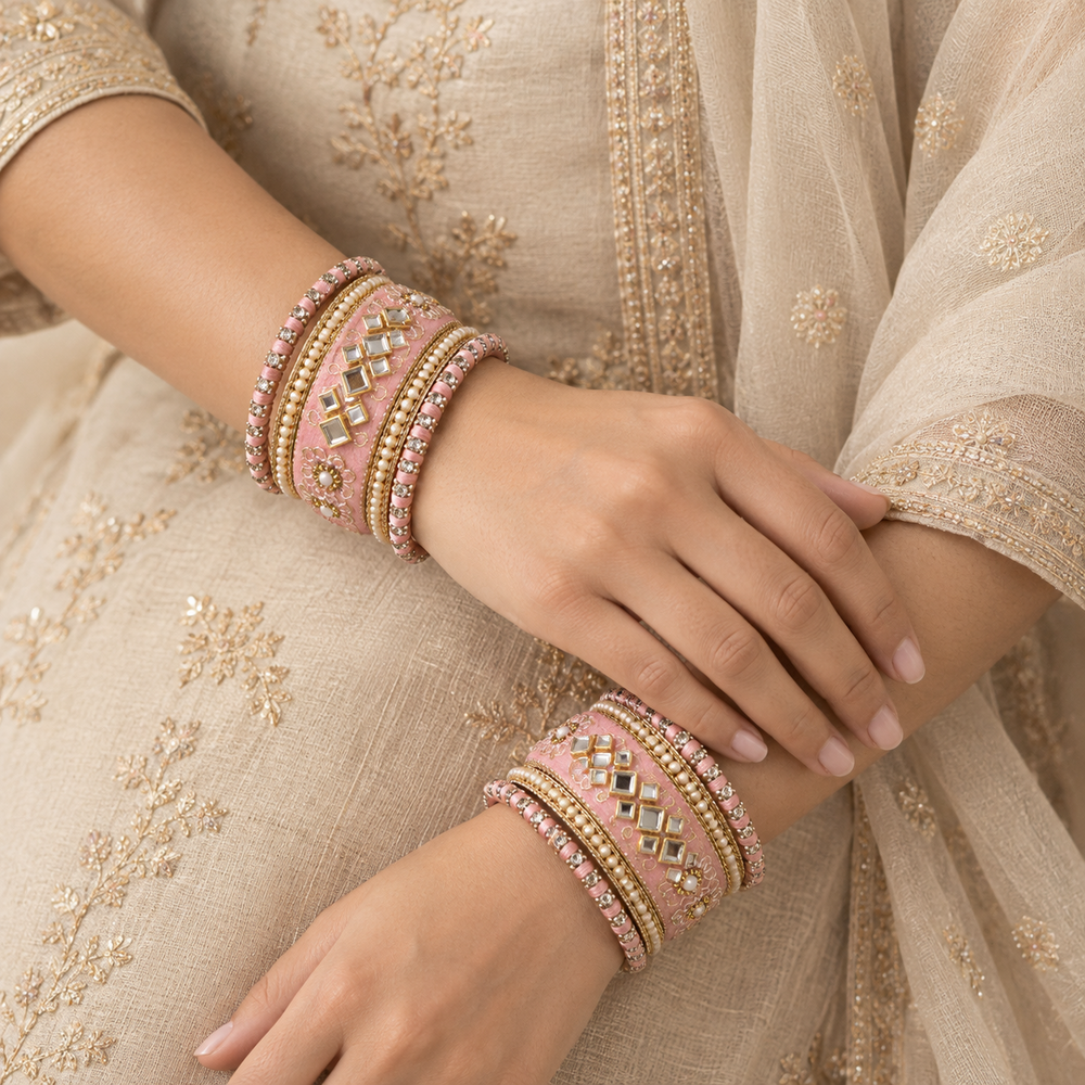 Shrikaa Velvet Bangles - Majestic - worn view 1
