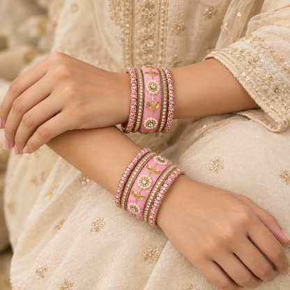 Shrikaa Velvet Bangles - Premier - worn view 1