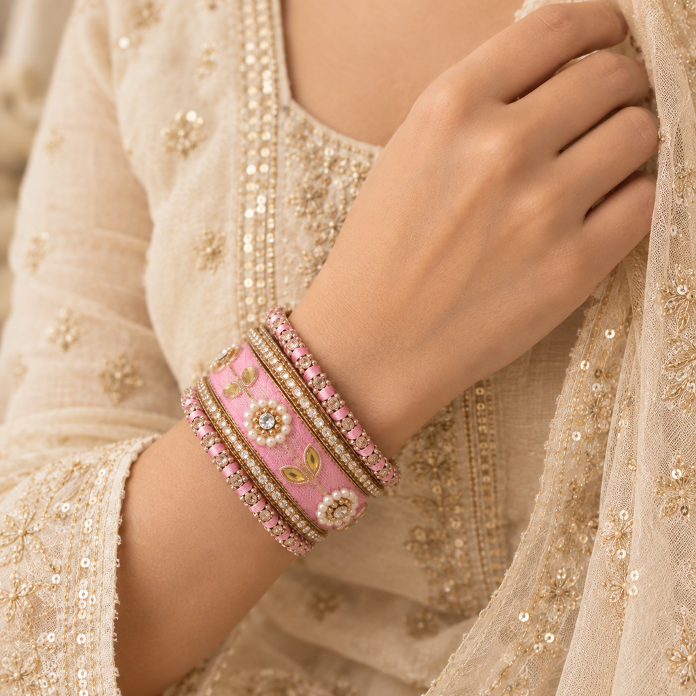 Shrikaa Velvet Bangles - Premier - worn view 2