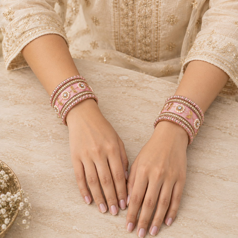 Shrikaa Velvet Bangles - Premier - worn view 3