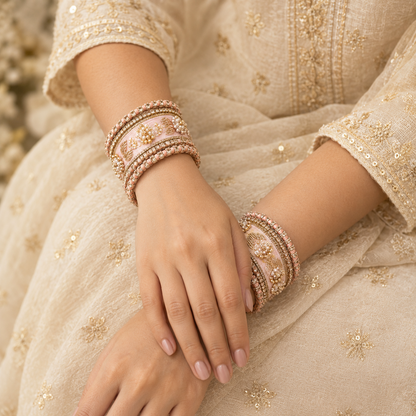Shrikaa Velvet Bangles - Regal - worn view 1