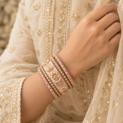 Shrikaa Velvet Bangles - Regal - worn view 2