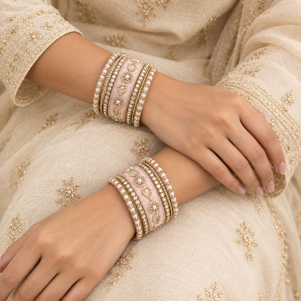 Shrikaa Velvet Bangles - Vintage - worn view 2